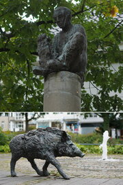 Carl Emanuel Wolff: Das tapfere Schneiderlein (Märchenbrunnen), 2008. Foto: jvf, Lizenz: CC BY-SA 4.0