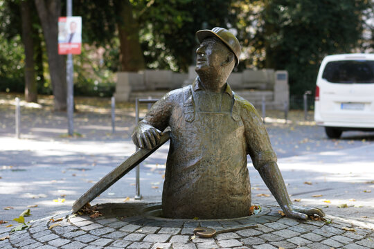 Michael Franke: Kanalarbeiter, 2004. Foto: jvf, Lizenz: CC BY-SA 4.0